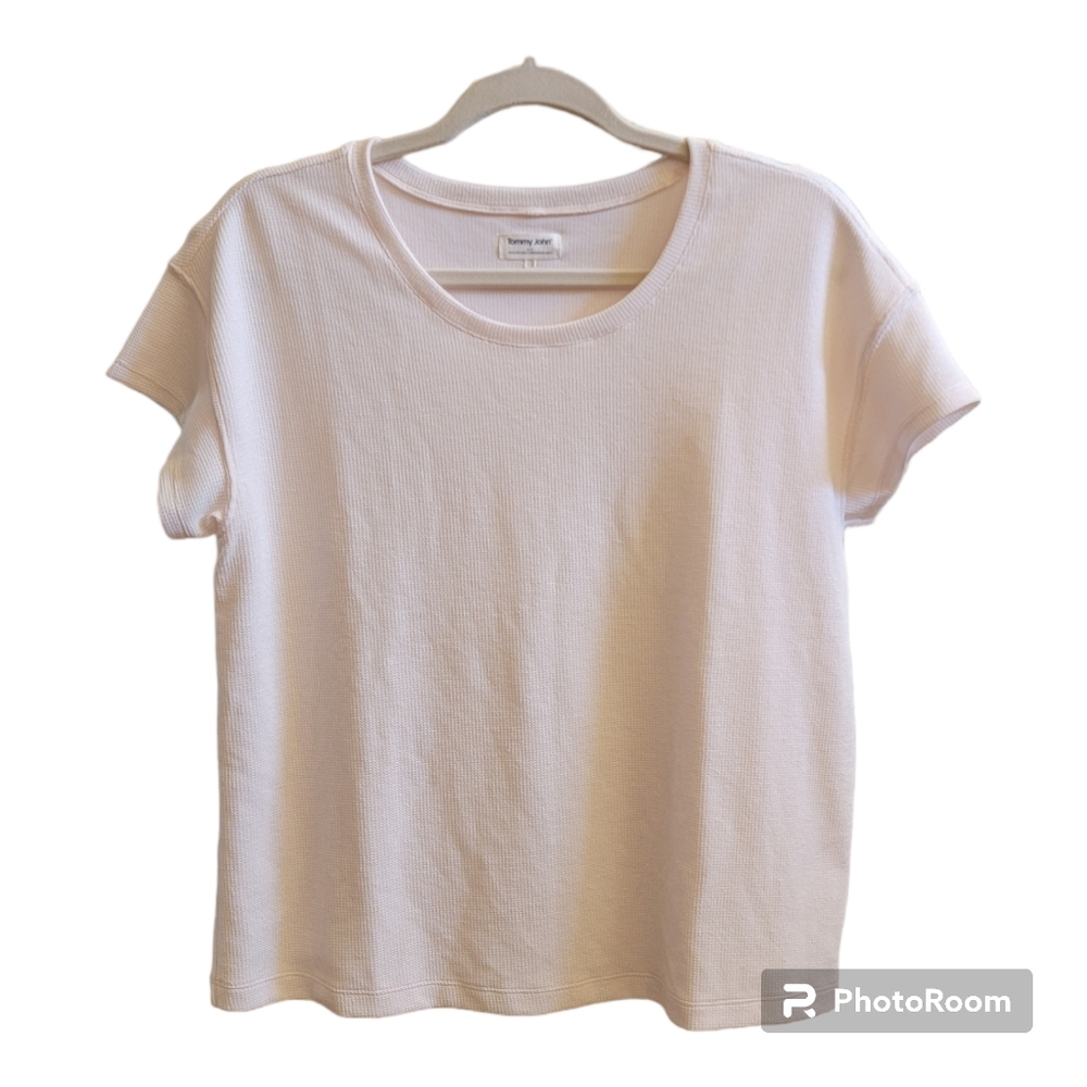 Tommy John Womens Waffle Lounge Tee Pastel Parchment Size S NWT Retail: $68.00